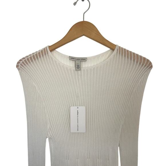 NWT Cotton by Autumn Cashmere Pleated Shadow Bell Sleeve Top Size Medium - Picture 2 of 4